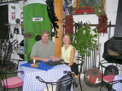 Dennis and Terry at Rab Rabby Restaurant.